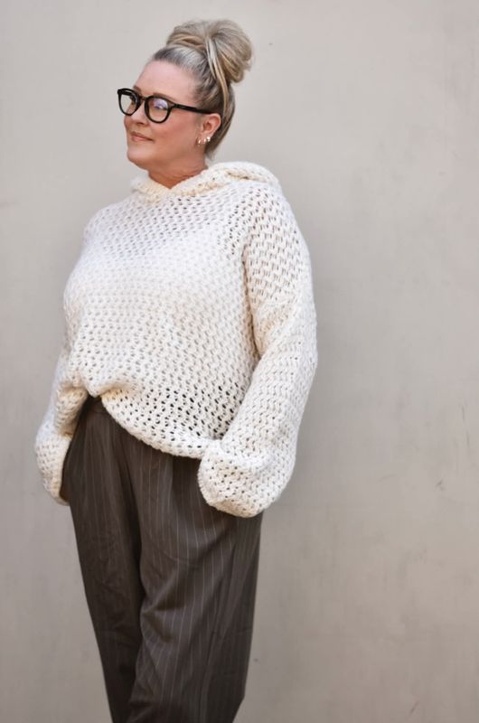Offwhite - Gabby Strikket Hettegenser