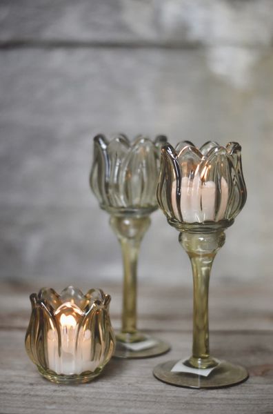 Hovedbilde Grønn - Stor Blomst lysglass