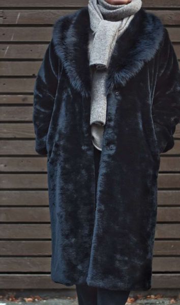 Hovedbilde Sort - Lang Fuskepels Jakke