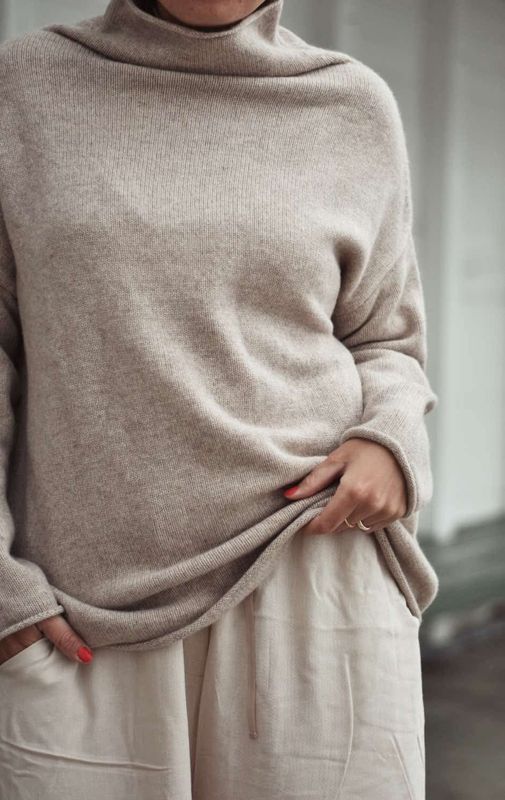 Beige - Kashmir Genser 