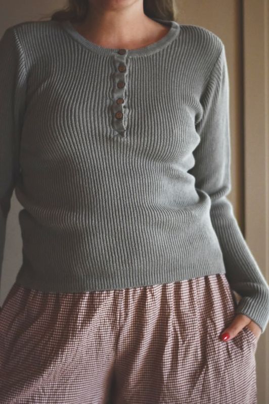 Lysgrønn - Tessa strikket Genser