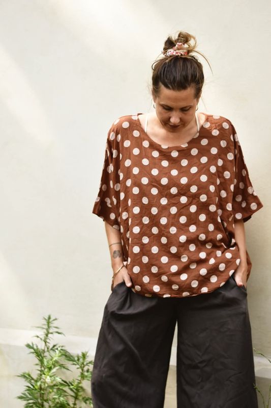 Tobacco - Dot Bluse