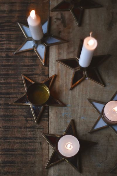 Hovedbilde Hvit - Stjerne Telysholder