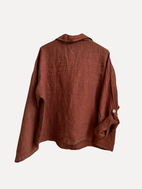 Rust - Pino Oversized Lin Skjorte
