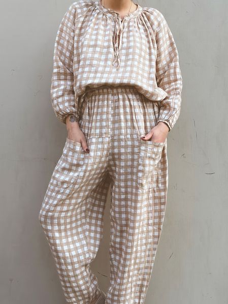 Hovedbilde Beige/Hvit - Caja linbluse