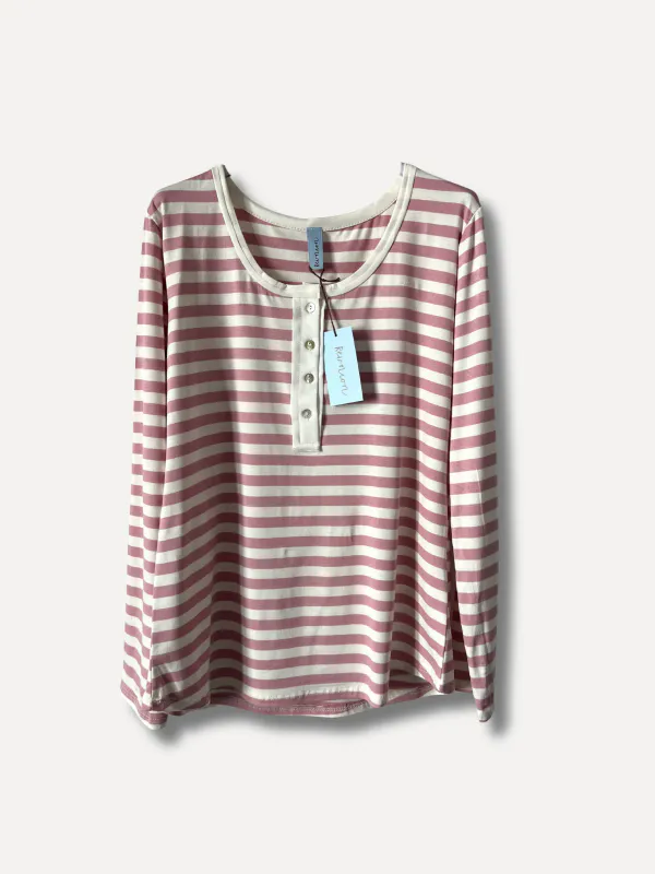 Powder pink/off white - Grandpa Stripe Genser