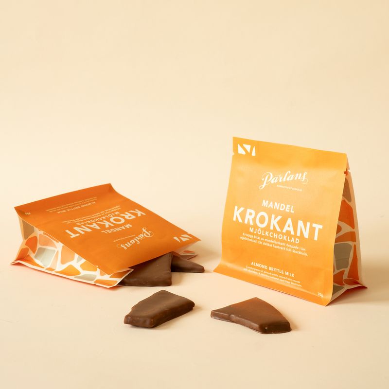Mandelkrokant med melkesjokolade – 70 g
