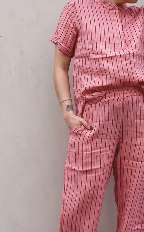 Rose Stripe - Melina Vid Lin Bukse