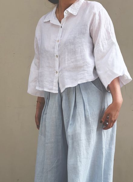 Hovedbilde Hvit - London Kort Linskjorte