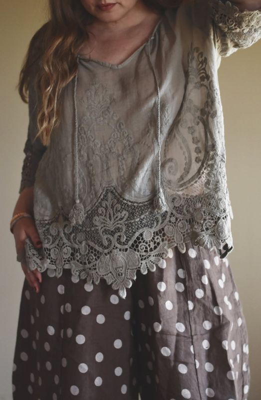Taupe - Lama Bomulls Bluse