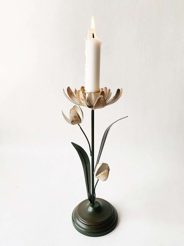 Gul - Lysestake Tulipan 26 cm