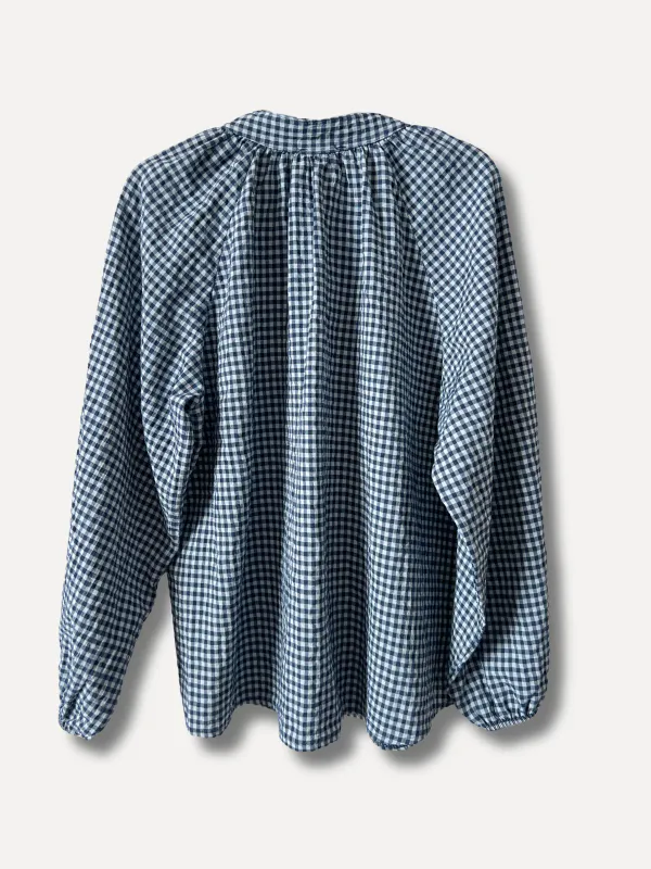 Blå - Checki Bomulls Bluse