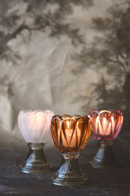 Gul - Ruby lysglass