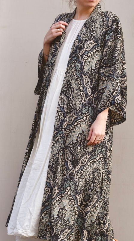 Sort/blå - Fay Kimono