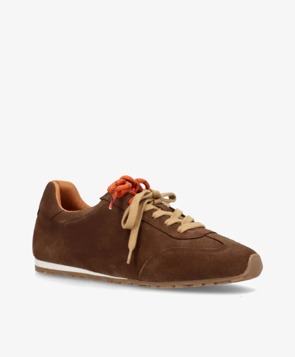 Dark Brown - LEVEL Semsket skinn sneakers