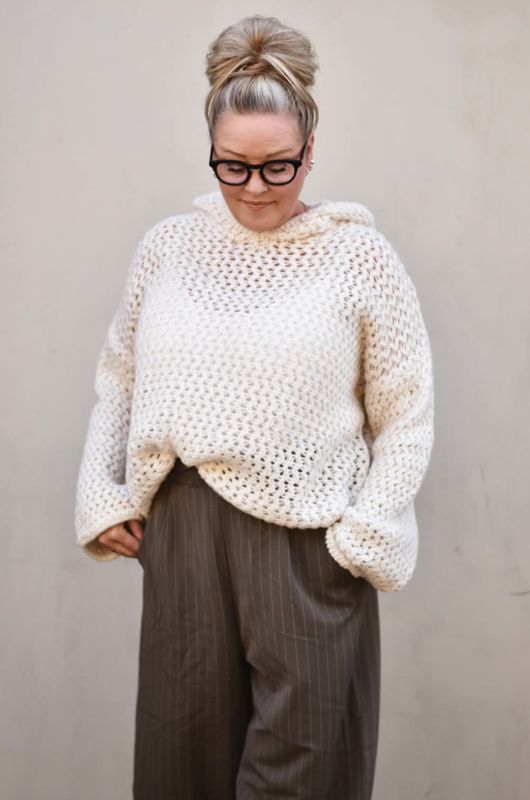 Offwhite - Gabby Strikket Hettegenser