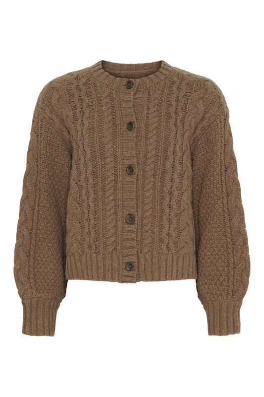 Brown - Dahlia Merino Cardigan 