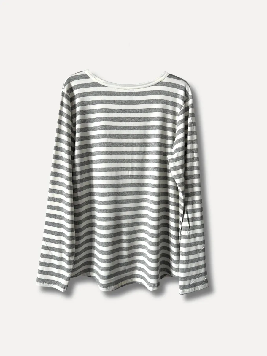 Grey/off white - Grandpa Stripe Genser