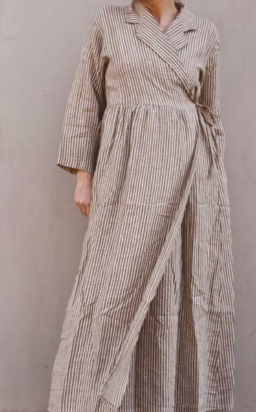 Hovedbilde Camel/hvit - Marta Lin Kjole