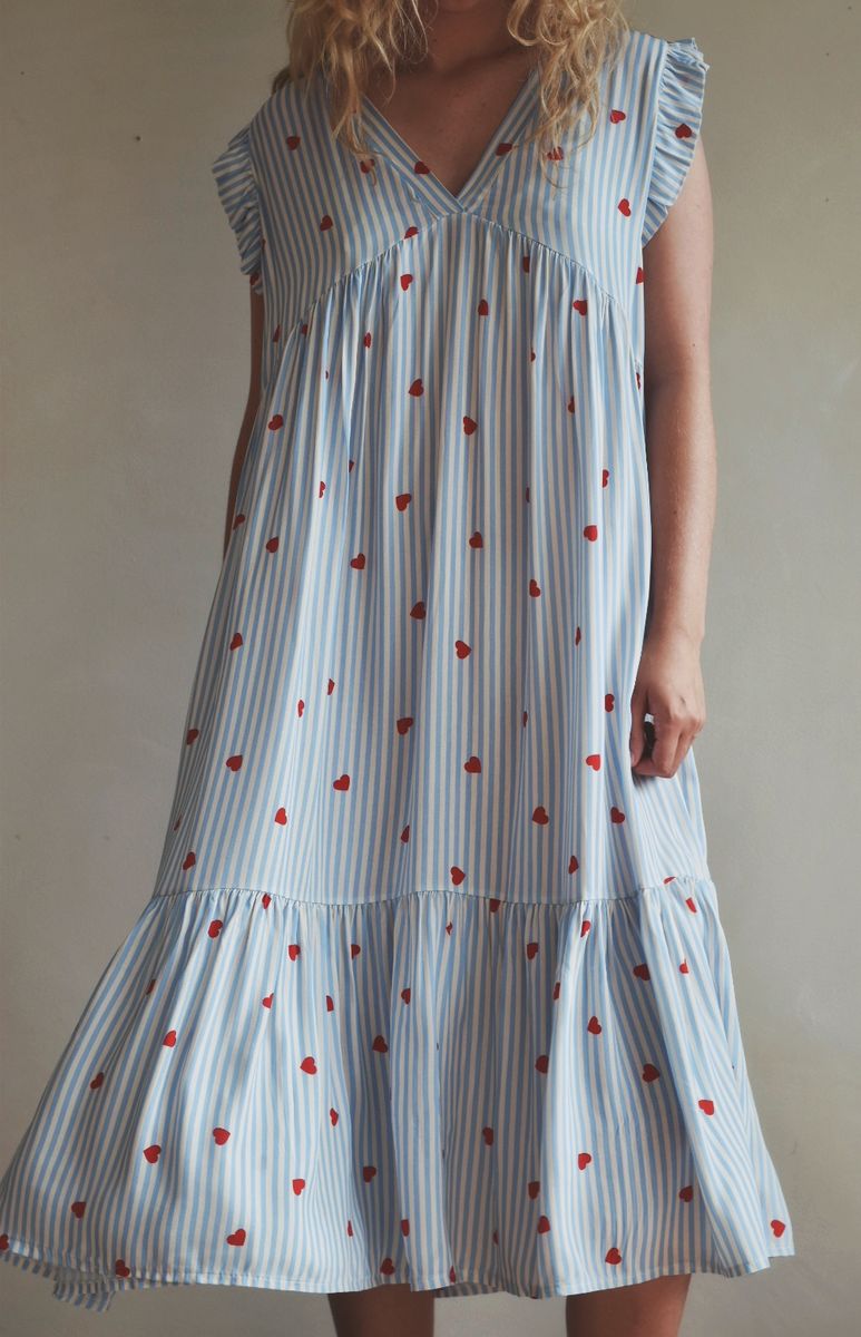 Blå - Celeste hjerte kjole