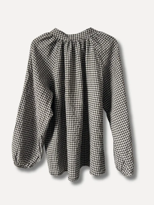 Mørk brun - Checki Bomulls Bluse