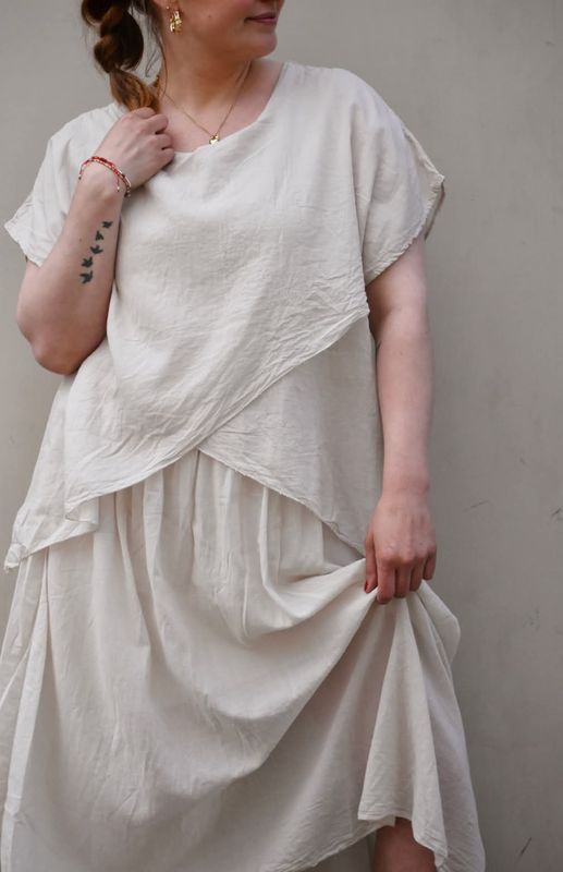 Beige - Simone Bomulls Kjole