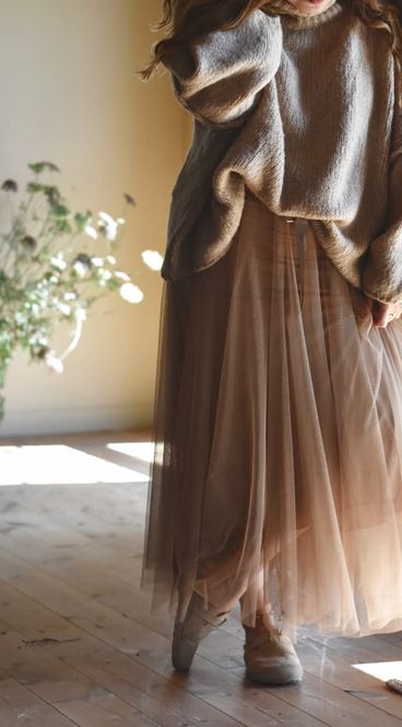 Hovedbilde Mørk beige - Tulle Tyllskjørt
