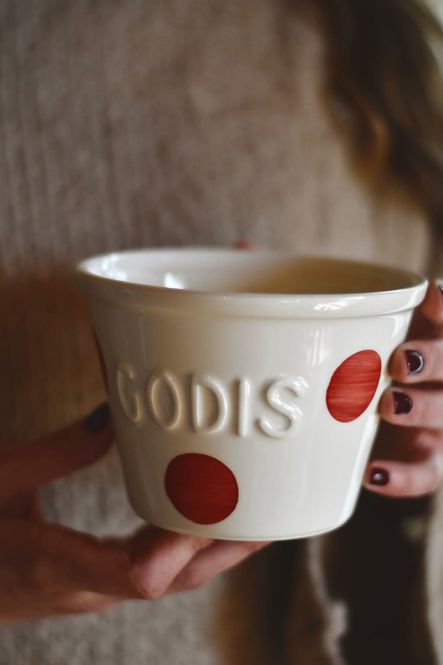 Hovedbilde Rød - Godis skål m. prikker