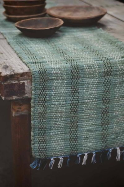 Hovedbilde Blågrønn - Stripete løper med ...