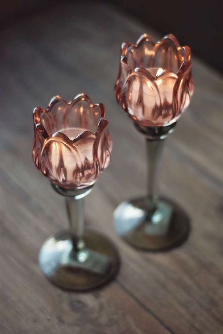 Hovedbilde Rosa - Liten Blomst lysglass
